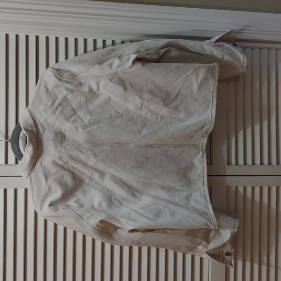 Levi's premium natural denim chore coat jacket, ivory, natural, XL womens - Picture 2 of 4